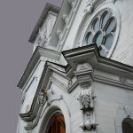 "1824 Church" Acrylic with watercolor in gel medium, canvas size 24"x 36" $425.00