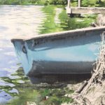 Water reflecting on blue boat
Medium: Watercolor-
Size: 16"x 13." Matted and Framed
$ 325.00